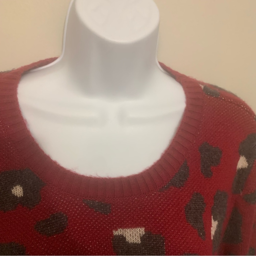 Loft Animal Print Long Sleeve Sweater SZ XL - Picture 6 of 12